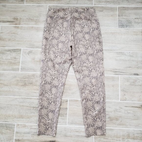 Zara Python Snake Skin Pattern Leggings Women's Animal Wild Boa Shape Stretch L - Picture 2 of 7